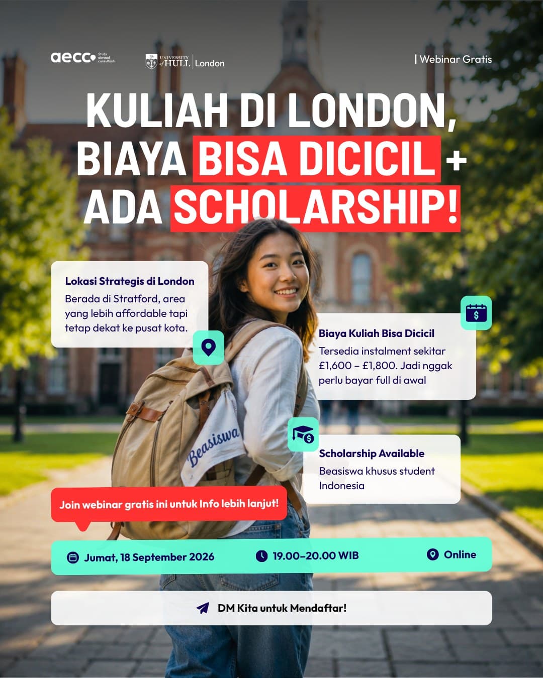 Kuliah di London tapi biaya bisa dicicil? Bisa banget!