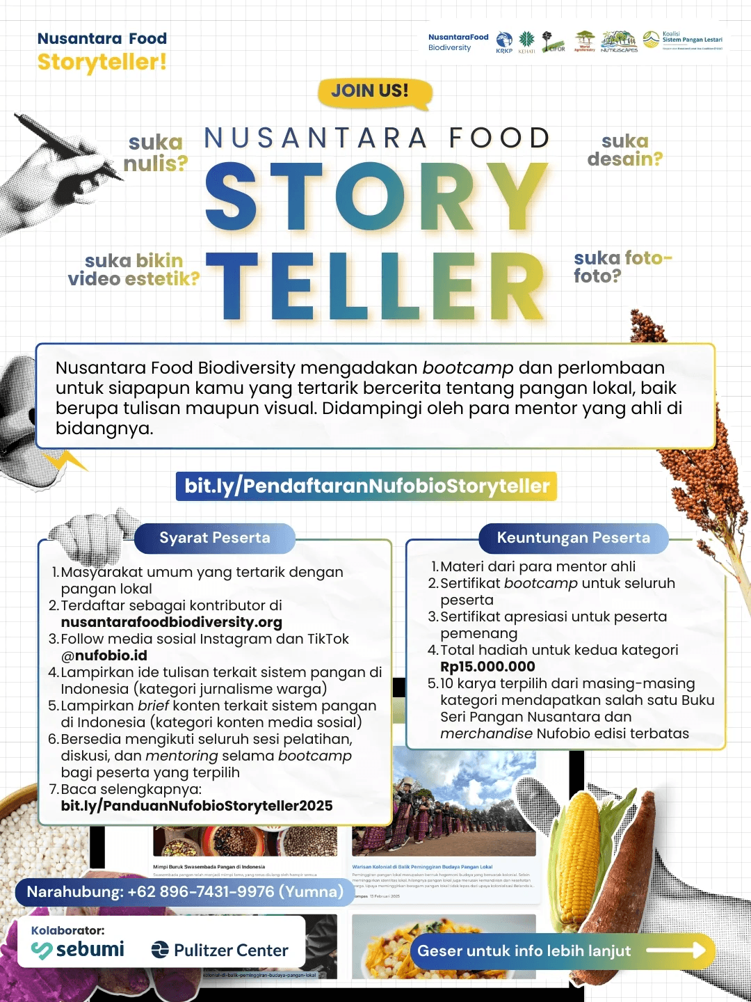 Nusantara Food Storyteller 2025(Pendaftaran 20-27 Desember 2025)