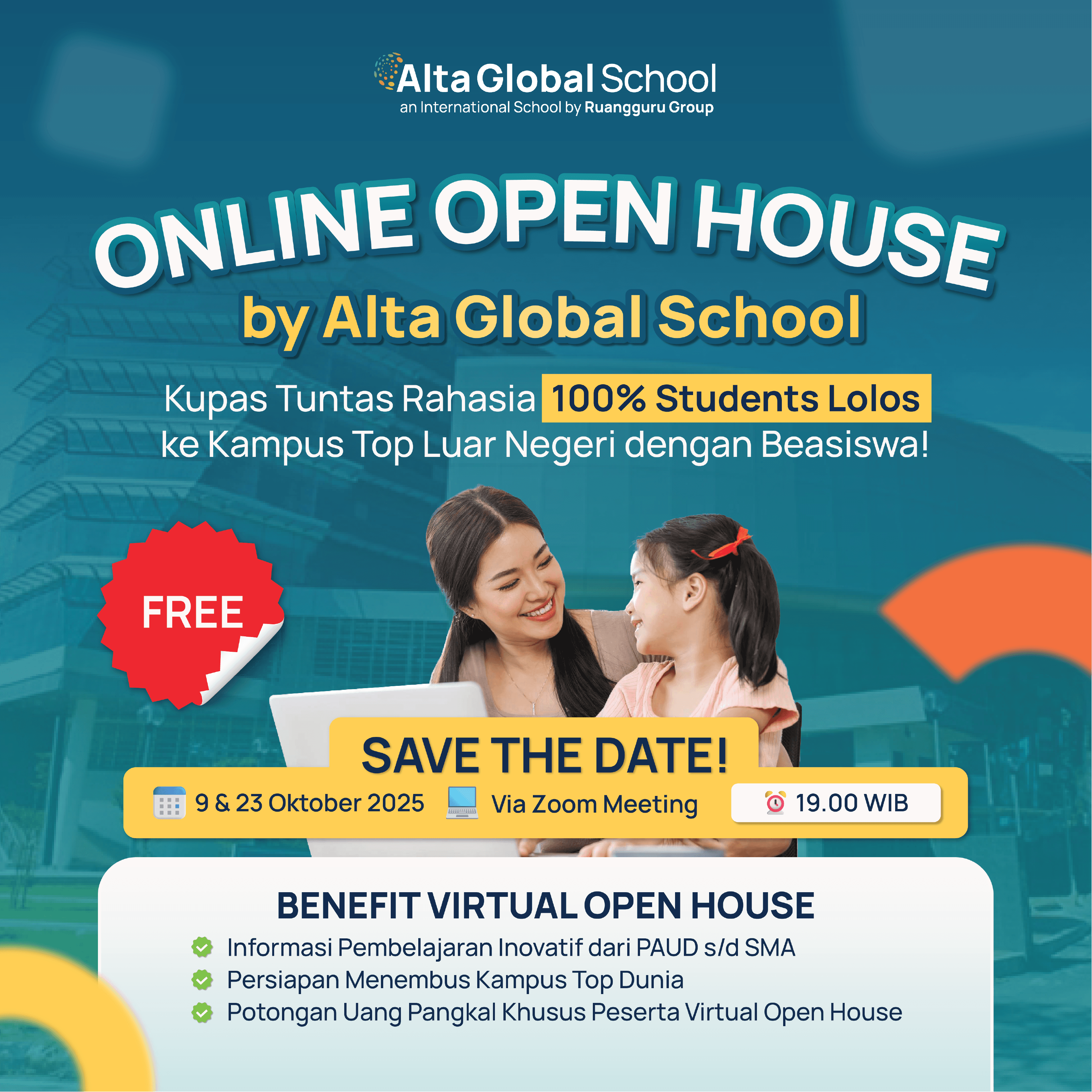 ONLINE OPEN HOUSE Alta Global School, an International School by Ruangguru Group